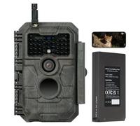 GardePro E6P caméra de gibier WLAN, Rechargeable 8000mAh batterie, 64MP 1296P, caméra de gibier avec détecteur de mouvement vision nocturne, la transmission de téléphone portable