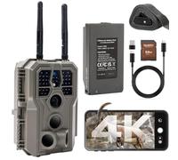 GardePro E8 2.0 Pro 4K Camera de Chasse WiFi, Batterie de 7800 mAh | Carte SD 64Go, Portée WiFi de 50 Mètres, 64MP Caméra de Chasse Connectée Telephone, Camera Vision Nocturne Animaux Exterieur