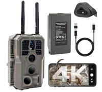 GardePro E8 2.0 Pro 4K Camera de Chasse WiFi, Batterie de 7800 mAh, Portée WiFi de 50 Mètres, 64MP Caméra de Chasse Connectée Telephone, Camera Vision Nocturne Animaux Exterieur
