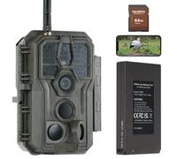 GardePro E8P Camera de Chasse WiFi, Batterie de 8000 mAh, Carte SD de 64 Go | 64MP 1296P Caméra de Chasse Connectée Telephone, Camera Vision Nocturne Animaux Exterieur, IR Invisible No Glow 940nm, IP66