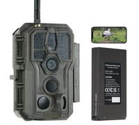 GardePro E8P Camera de Chasse WiFi, Batterie de 8000 mAh, Étanchéité IP66 | 64MP 1296P Caméra de Chasse Connectée Telephone, Camera Vision Nocturne Animaux Exterieur, IR Invisible No Glow 940nm, IP66