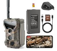 GardePro X70 Pro Camera de Chasse 4G LTE avec Streaming en Direct et GPS, Batterie de 7800 mAh et Carte SD de 64 Go, 48MP Caméra de Chasse Connectée Telephone, Camera Vision Nocturne Animaux Exterieur