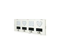 Garderobe murale coloris blanc antique - Dim : L 63 x P 3 x H 26 cm --