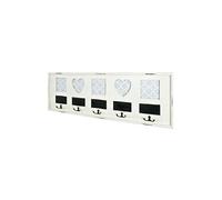 Garderobe murale coloris blanc antique - Dim : L 77 x P 3 x H 26 cm --