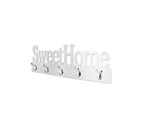 Garderobe murale coloris blanc-chrome - Dim : L 74 x P 7 x H 28 cm --