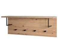 Garderobe murale coloris chêne-noir - Longueur 80 x Profondeur 20 x Hauteur 30 cm - -