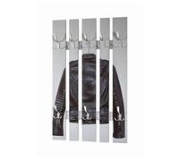 Garderobe murale coloris gris-noir-optique inox - Dim : L 65 x P 9 x H 100 cm --
