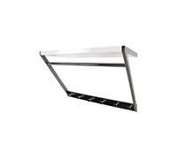 Garderobe murale coloris noir nickele-blanc - Dim : L 60 x P 29 x H 40 cm --