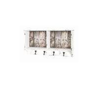 Garderobe murale en blanc essuye-vintage - 76 x 40 x 15 cm --