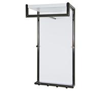 Garderobe murale en metal coloris noir nickele-blanc - Dim : L 40 x H 80 x P 30 cm --