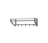 Garderobe murale en metal laque anthracite-blanc - Dim : L70 x P 30 x H23 cm --