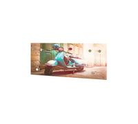 Garderobe murale en verre trempe motif Scooter - 70 x 5 x 30 cm --