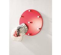 HAKU garderobe Murale chromé, Rouge, MDF, métal - Dim.: P 5 cm x Ø 35 cm, Style: Modern