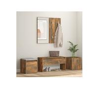 vidaXL Garderobe set bewerkt hout gerookt eikenkleurig3120200 chêne G