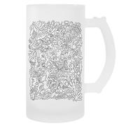 Gardiens De La Forêt Magique De Doodle Tasse À Bière En Verre Avec Poignée Glass Beer Cup Handled Beverage Mug
