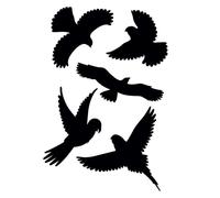 GARDIGO® Autocollants Anti-Collision, Stickers En Forme d'Oiseau Exotiques, Paquet de x5 pcs, Empêchement D’impact d'Oiseau- Pour Fenêtres, Portes, Vérandas, Résistants aux Intempéries, Noir.