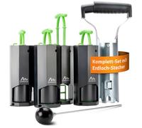 GARDIGO Kit de 4 Pièges à Campagnols Réutilisables avec Accessoires | Pour Campagnols, Mulots et autres Rongeurs - Piège à Taupes - Kit 4 pcs Réutilisable - Plantoir Détecteur de tunnels