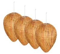 GARDIGO® Leurre de Nid de Guêpe Faux Imperméables, Lot de 4 en Tissu résistant à l'humidité, Nid de Guêpes Artificiel pour l'Extérieur, Dissuasifs d’Abeille, Frelons, Guêpe. Pièges À Abeilles