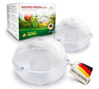 GARDIGO Piège à Mouches et Guêpes Lot de 2 - Fabriqué en Allemagne | Attrape-Mouches - Piège à Guêpe - Attrape Insectes - Intérieur et extérieur - Réutilisable