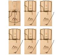 GARDIGO® Piège à Rats en Bois - Lot de 6; Doté d'un Trou d'Appât Pratique; Pièges Efficace; Tapettes à Rat Puissante pour la Maison et Le Jardin I Facile à Utiliser et Réutilisable.