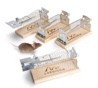GARDIGO® Piège à Souris Vivant Lot de 4 - Fabriqué en Allemagne | Piège à Souris sans Cruauté | Piège Vivant pour Souris | Piège-Cage | Utilisation Intérieure & Extérieure