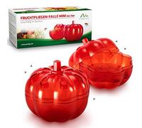 GARDIGO Pièges à Mouches des Fruits & Moucherons Lot de 2 | Appât naturel - Réutilisables et faciles à remplir - Forme citrouille - Pour cuisine, maison, terrasse et jardin