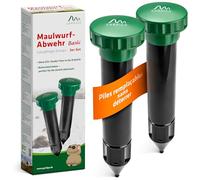 GARDIGO Répulsif Anti-Taupes à Vibrations Lot de 2, Portée 700 m² | Répulsif à vibrations - Protection du jardin - Anti-taupes et nuisibles - Résistant aux intempéries - Installation rapide