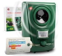 GARDIGO® Répulsif pour Chiens et Chats | Dissuasion Ultrasonique 20-60 kHz | Détecteur de Mouvement 120° Jusqu’à 12 m | Protection du Jardin et du Garage | Répulsif Chat Extérieur