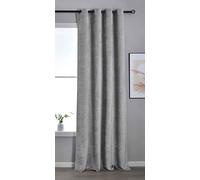 Gardinenbox 202420 Rideau occultant H x l : 245 x 135 cm - Gris « Nuremberg » - Œillets - Embrasses - en Chenille - Velours Doux et Souple - Tombé