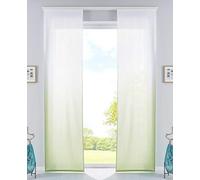 Gardinenbox 85425N2 Lot de 2 Rideaux coulissants, Opaques, dégradés, Chariots de Panneaux, Barres de lestage en Microfibre satinée, H x l : 245 x 60 cm, Vert Pomme
