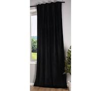 Gardinenbox assombrissement Milano Rideau en Velours Opaque Passant par Le Tunnel Blackout et Bande de Repassage Peut être raccourcie, Polyester, Noir, 1 Stück HxB 280x135 cm