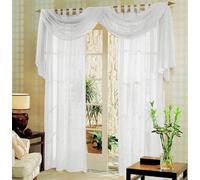 Gardinenbox Complete fenêtre Lot de 3 Voile Blanc Voile