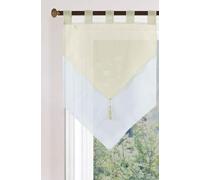 Gardinenbox Gera 2023710 Rideau Brise-bise Double Couche avec Passants en Voile Double Couche 90 x 60 cm Crème