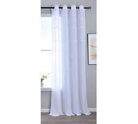 Gardinenbox Leipzig 202450 Rideau Semi-Transparent à œillets H x l 245 x 145 cm Blanc Motif chaîne translucide Structure élégante