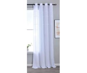 Gardinenbox Leipzig 202450 Rideau Semi-Transparent à œillets H x l 245 x 145 cm Blanc Motif chaîne translucide Structure élégante