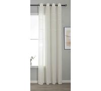 Gardinenbox Leipzig 202450 Rideau Semi-Transparent à œillets H x l 245 x 145 cm Naturel Motif chaîne translucide Structure élégante