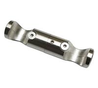 GARDINIA Adaptateur pour support de tringle à rideau fixation plafond, Pour 2 tringles, Support ouvert, Matériel de fixation inclus, Diamètre: 20 mm, Effet inox