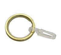 Gardinia Anneau pour Tringle à Rideau de 20 mm de Diamètre, Insert Coulissant et Crochet Pliant Inclus, 6 Pièces, Série Chicago, Largeur 4 mm, Métal, Laiton Mat