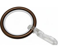 Gardinia Anneau pour Tringle à Rideau de 20 mm de Diamètre, Insert Coulissant et Crochet Pliant Inclus, 6 Pièces, Série Chicago, Largeur 4 mm, Métal, Bronze