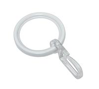 GARDINIA Anneau pour Tringle à Rideau de 20 mm de Diamètre, Insert Coulissant et Crochet Pliant Inclus, 10 Pièces, Série Chicago, Largeur 4 mm, Métal, Blanc