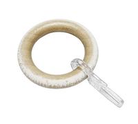 Gardinia Anneaux à Rideaux pour tringles à Rideaux de Ø 25 mm, Crochet à Plis Inclus, Série Country, 10 pièces, Bois, Chêne du Castell