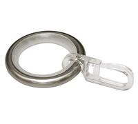 Gardinia Anneaux à Rideaux pour tringles à Rideaux de Ø16 mm, Incrustation coulissante et Crochet à Plis, Série Memphis, 10 pièces, Métal, Aspect Acier Inoxydable