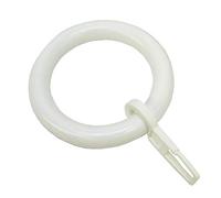 Gardinia Anneaux avec Crochet Pliant, Plastique Blanc, ABS, 8 mm