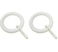 Gardinia Anneaux avec Crochet Pliant, Plastique Blanc, ABS, 8 mm (Lot de 2)