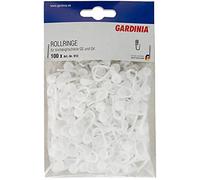 Gardinia Anneaux avec Crochet pour Les modèles de tringles à Rideaux GE et P2U, Paquet de 100, Résistant aux UV, Plastique, Blanc
