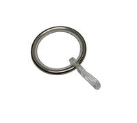 Gardinia Anneaux de Rideau pour tringles à Rideaux avec Ø 25 mm, Inclus Insert de Glissement and Patin Crochet plissé, Paquet de 10s, Largeur 4 mm, Métal, Acier Inoxydable