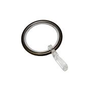 Gardinia Anneaux de Rideau pour tringles à Rideaux avec Ø 25 mm, Inclus Insert de Glissement et Patin Crochet plissé, Paquet de 10s, Largeur 4 mm, Métal, Bronze