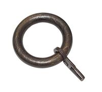 Gardinia Anneaux de Rideau pour tringles à Rideaux avec Ø 28 mm, Inclus Patin Crochet plissé, Paquet de 10s, Largeur 9 mm, Set Lugano, Bois (Hêtre), Couleur: Colonial