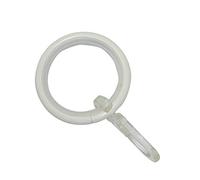Gardinia Anneaux de Rideaux Kreta, 10 pièces, Insert Coulissant et Agrafes Inclus, Ø 27/35 mm, Métal/Plastique, Blanc