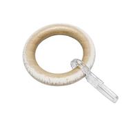 GARDINIA Anneaux pour Tringles à Rideaux Ø 25 mm, avec Crochets pour Rideaux, 10 pièces, Largeur d'Anneau 8,5 mm, Bois, Chêne Castell